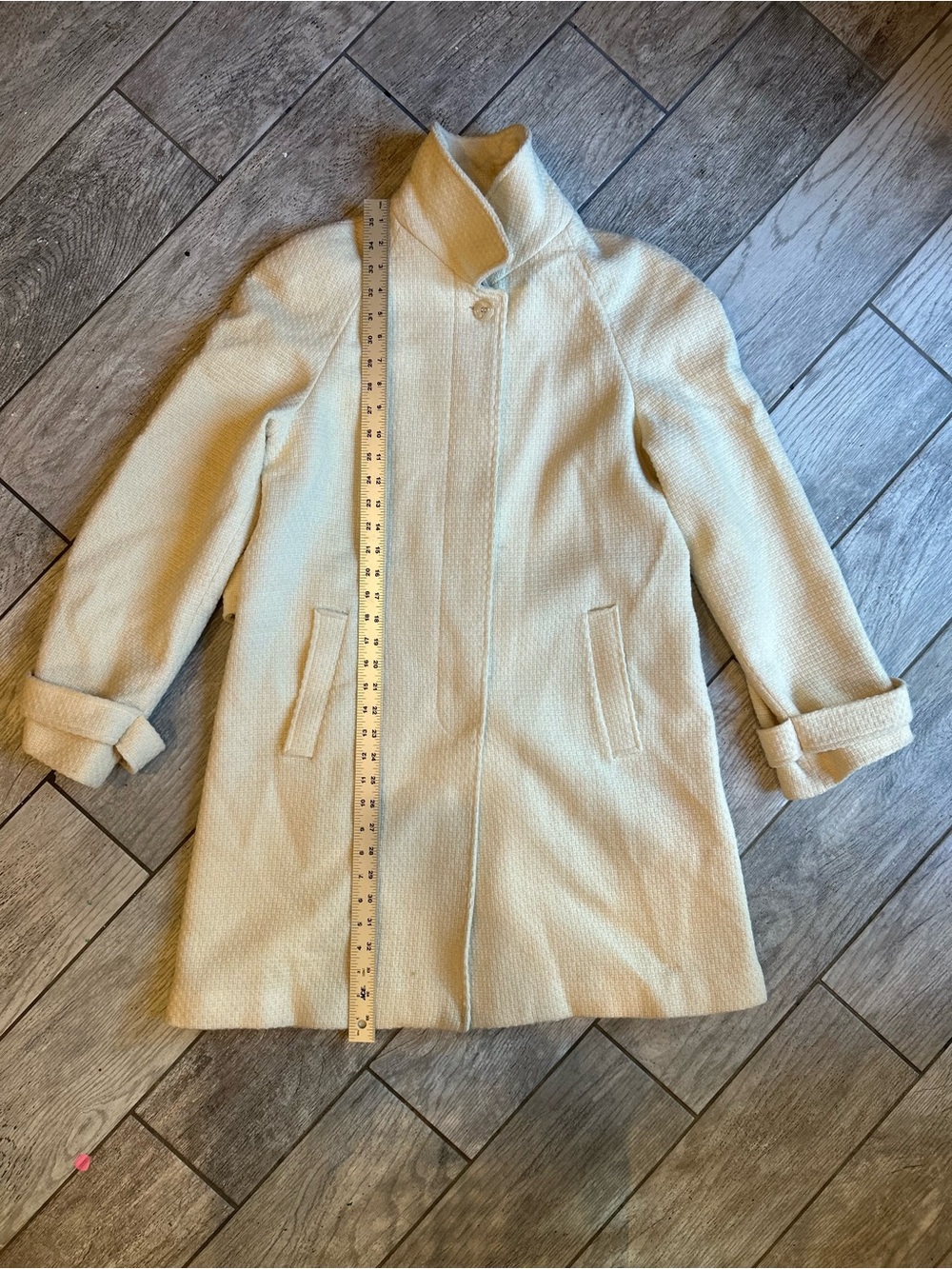 Vintage Marvin Richards Long Cream Coat, Women’s Small - Picture 6 of 8